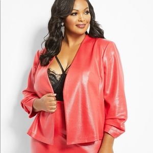 22/24-NWT- Racing Red Faux Leather Snakeskin Jacket